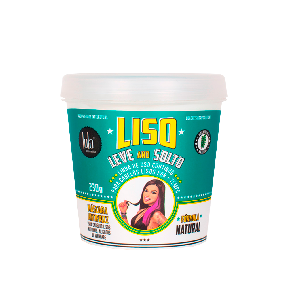 Lola Liso, Leve and Solto Anti-Frizz Mask 230g – Smoothing hair treatment for frizz control, hydration, and silky straight hair