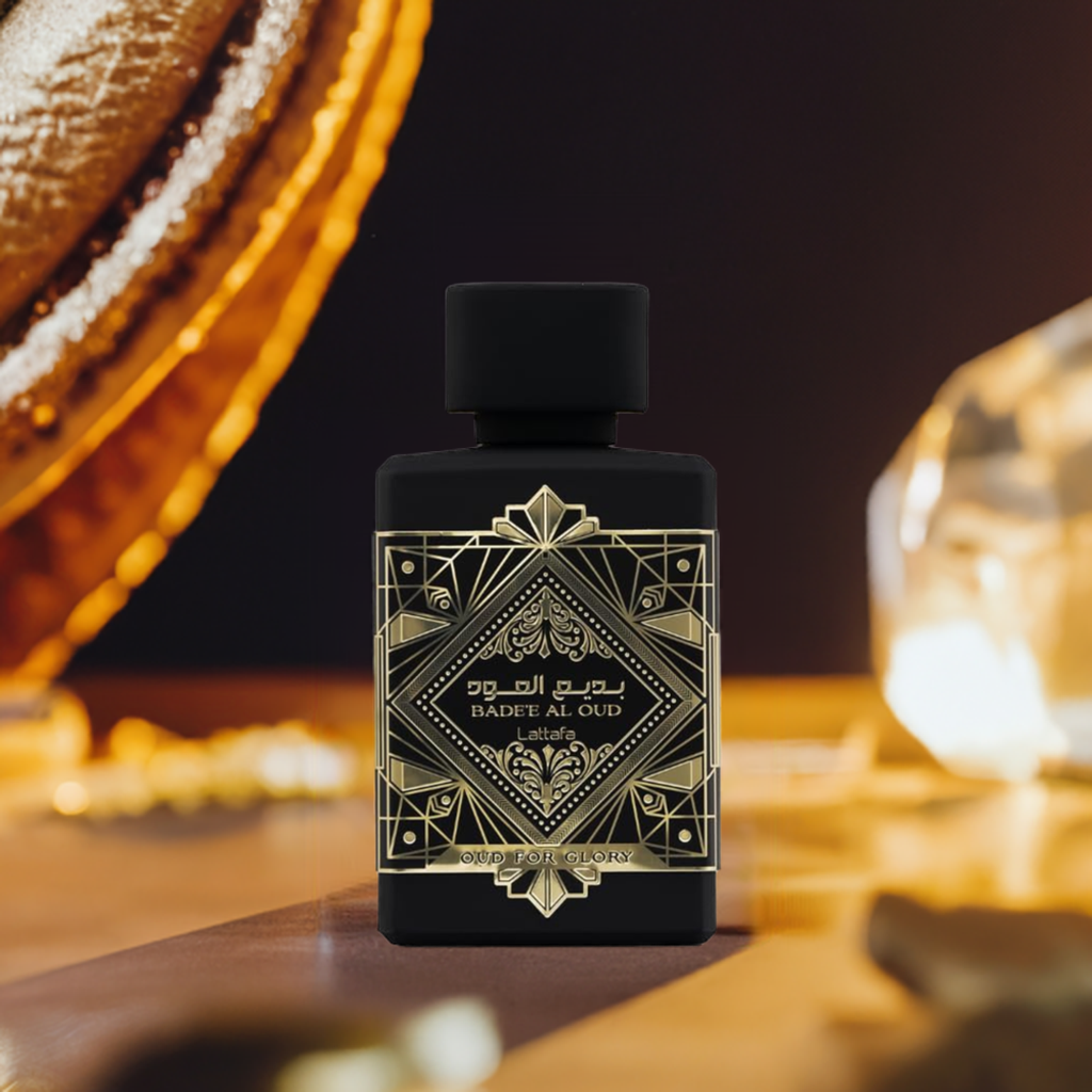 Lattafa Bade'e Al Oud Oud For Glory 100ml – Intense oriental fragrance with rich oud and woody notes.
