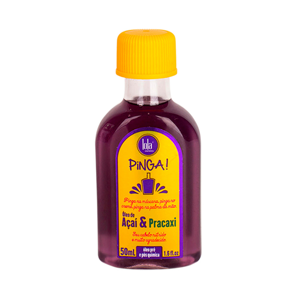 Lola Pinga! Acai & Pracaxi Oil 50ml – Nourishing hair treatment for deep hydration, shine, and frizz control.