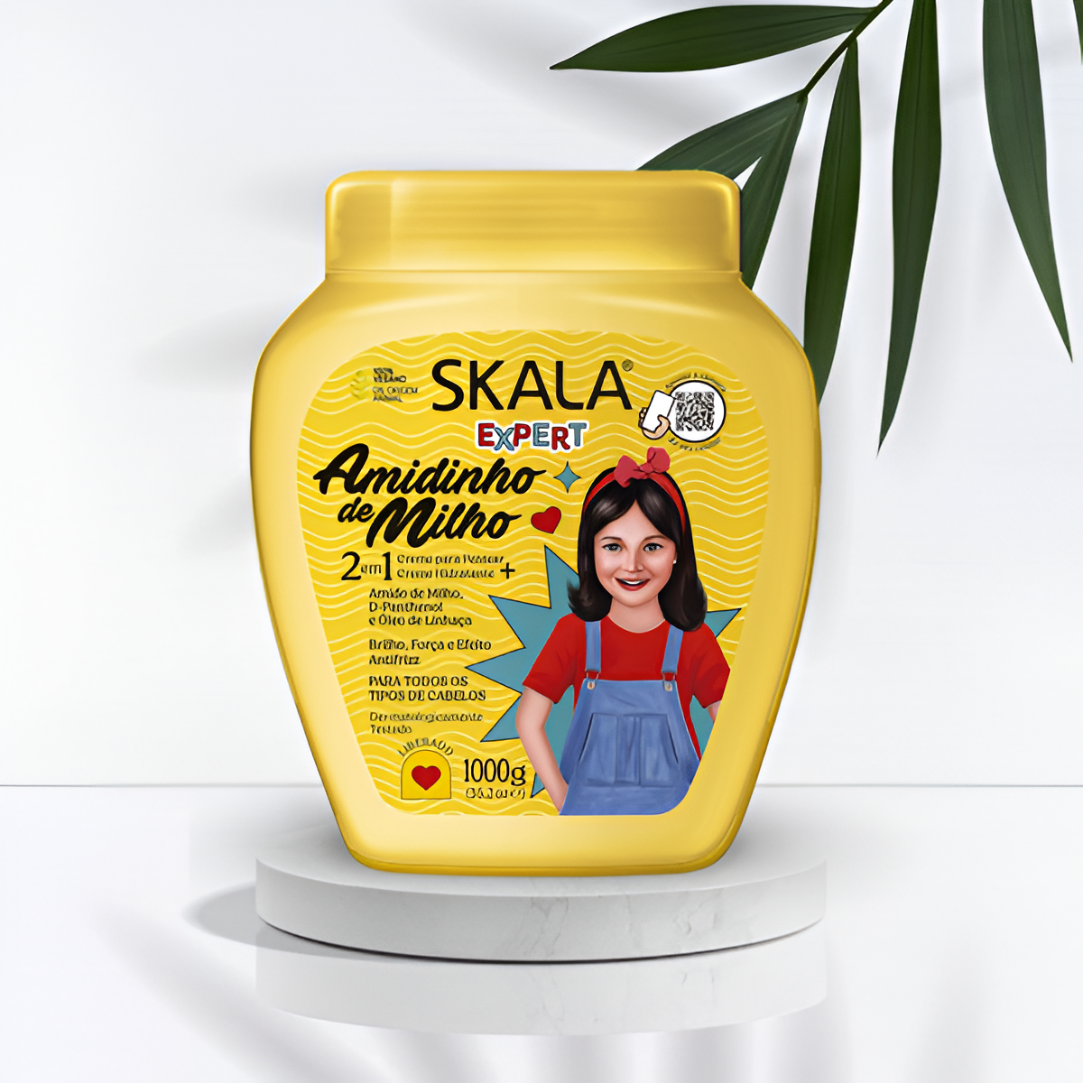 Skala Amidinho de Milho 1000g – Vegan hair mask for deep hydration and frizz control, ideal for smooth and healthy hair.