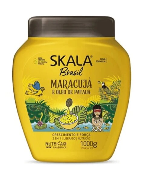 SKALA Maracujá e Óleo de Patauá 1000g – Máscara vegana para fortalecimento e crescimento capilar, hidratação profunda e brilho saudável.