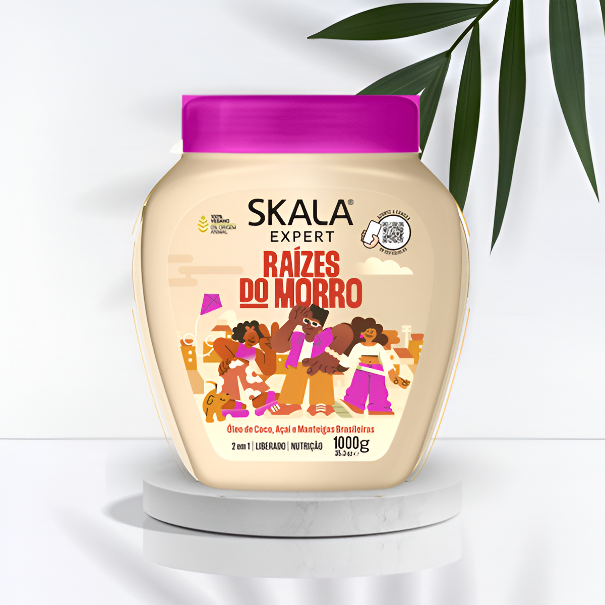 Skala Raízes do Morro 1000g – Vegan hair mask for deep hydration and nourishment, ideal for all hair types.