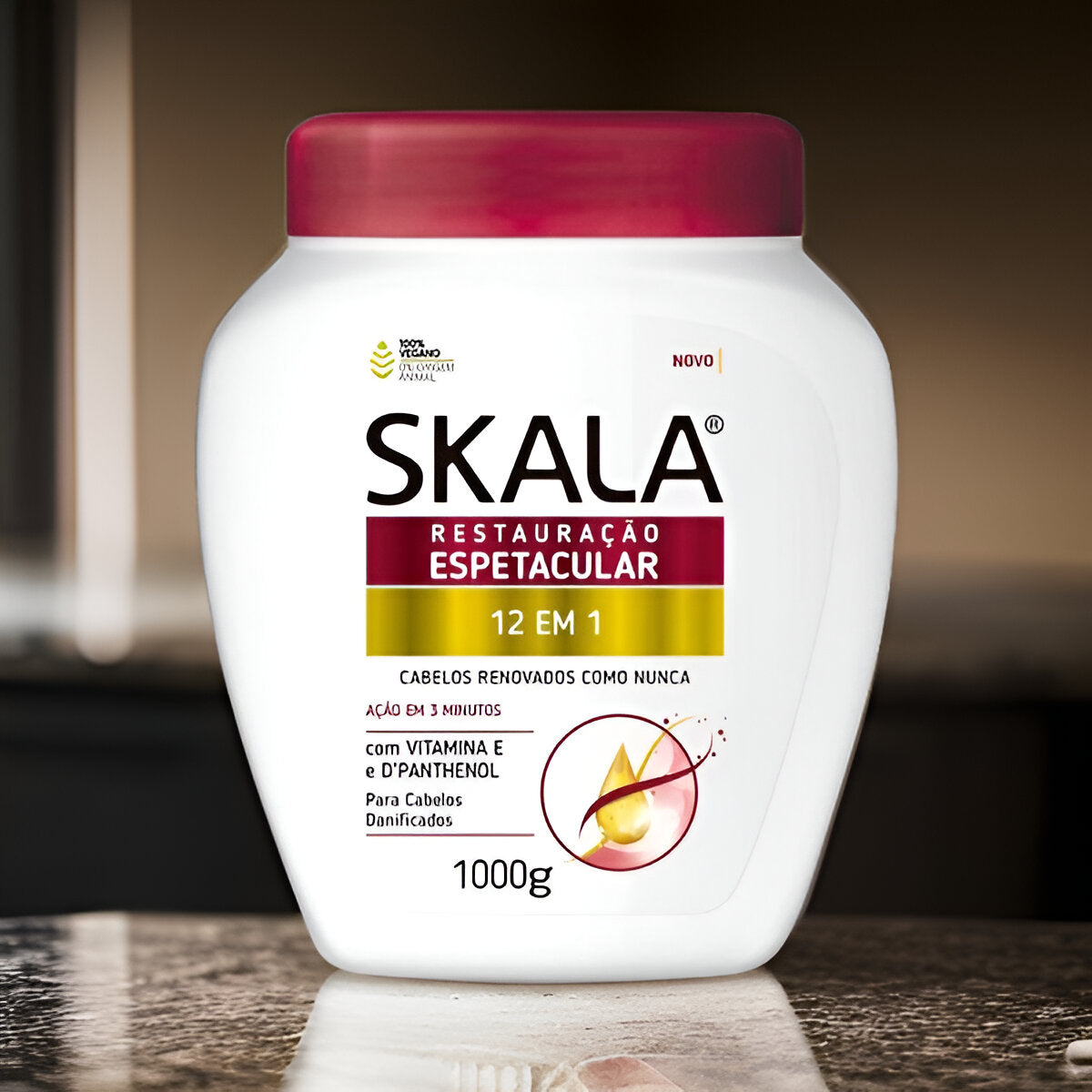 Skala Restauração Espetacular 12 in 1 Hair Mask 1000g – Intensive repair and deep nourishment for all hair types. Restores strength, shine, and hydration with 12 powerful ingredients