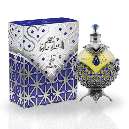 Hareem Al Sultan Blue 35ml – Luxury Arabic perfume by Khadlaj, with rich oriental notes and free shipping. Available at MyAvaLove.