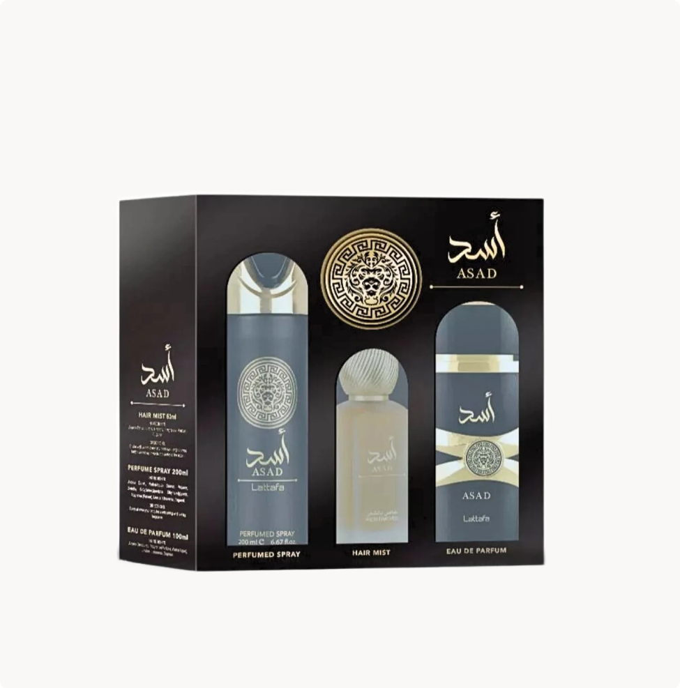 Lattafa Asad EDP Spray 100ml - Perfumed Spray 200ml - Fresh Hair Mist