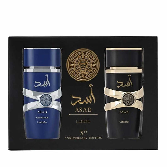Lattafa Asad EDP Spray 100ml & Asad Zanzibar EDP Spray 100ml 5th Anniversary Edition (2 pcs/ Case)