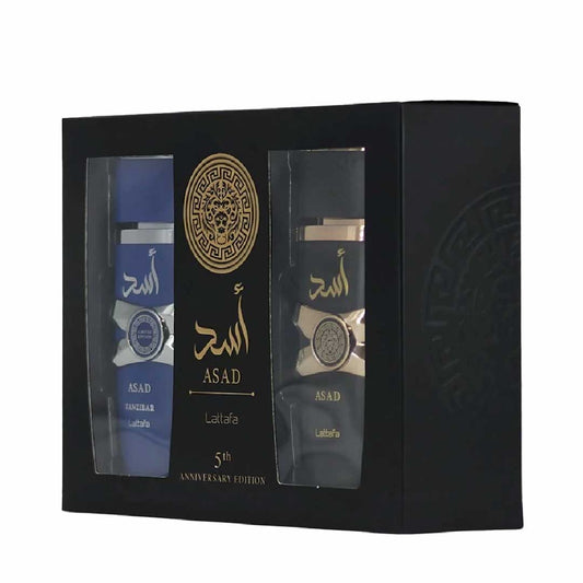 Lattafa Asad EDP Spray 100ml & Asad Zanzibar EDP Spray 100ml 5th Anniversary Edition (2 pcs/ Case)