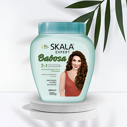 Skala Babosa 2-in-1 Hair Mask 1000g – Aloe vera-infused deep hydration treatment for curly hair. Enhances softness, definition, and shine with a vegan formula