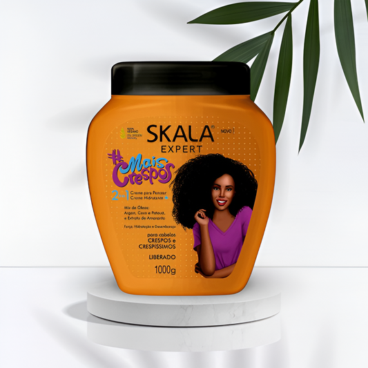 Skala Mais Crespos 1000g – Deep hydration and curl definition hair mask. Ideal for curly and coily hair, anti-frizz, and intense nourishment.