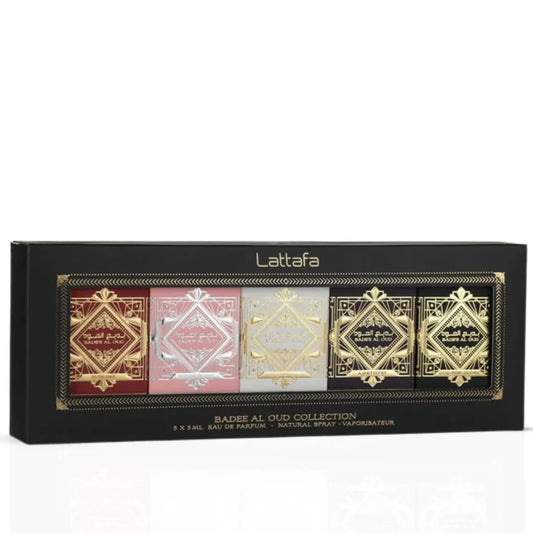 Colección Lattafa Badee Al Oud 5 ml (5 piezas/estuche)